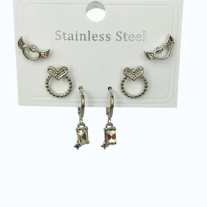 Silver Çelik Küpe Çoklu