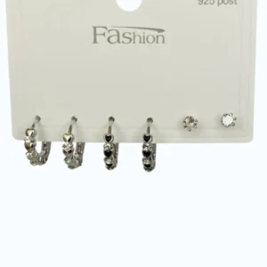 Silver Halka Mini Çelik Küpe Çoklu