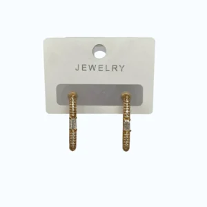 Gold Taşlı Çelik Küpe