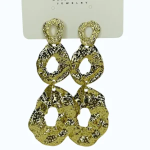 Gold Sallantılı Büyük Kaplama Küpe