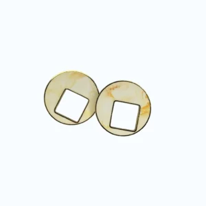 Gold Geometrik Daire Çelik Küpe