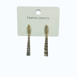 Gold Çelik Taşlı Sallantılı Küpe