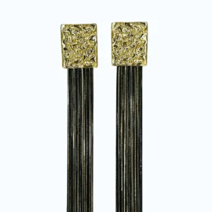 Gold Kaplama Siyah Zincirli Küpe