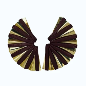 Gold Zara Model Siyah İpli Yelpaze Küpe