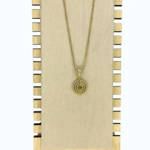 Gold Çelik Taşlı Halka Doriko Zincirli Kolye