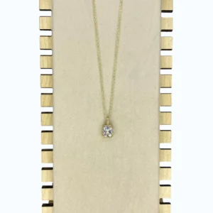 Gold Çelik Tek Taş Baget Kolye