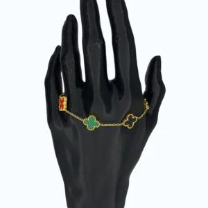 Gold Çelik Renkli Yonca Bileklik