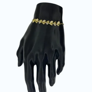 Gold Çelik Asansörlü Yaprak Sedef Taşlı Bileklik