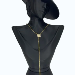 Gold Çelik Ezme Zincir Kuzey Yıldızlı Y Kolye