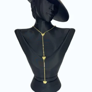 Gold Çelik Ezme Zincir Kelebek Y Kolye