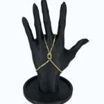 Gold Çelik Şahmeran  Ezme Zincirli Yeşil Taşlı