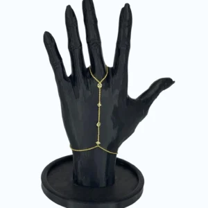 Gold Çelik Şahmeran Zincirli Geometrik Şekilli Minimal Mavi Taşlı