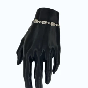 Silver Taşlı Baget Asansör Bileklik