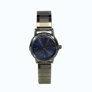 Silver Daire İçi Mavi Desenli Lastikli Kadın Saat