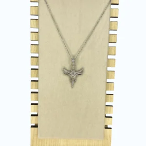 Silver Çelik  Anka Kuşu Taşlı Kolye