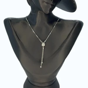 Silver Çelik Taşlı Mini Silindir  Model Y Kolye